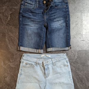 2 pairs juniors Bermuda jean shorts